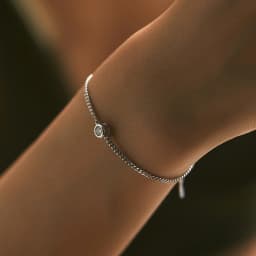 MODIAN 0.25CT Moissanite Bezel Setting Bracelet For Women Diamond 925 Sterling Silver Elegant Chain Bracelet Wedding Jewelry
