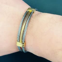 Luxury Gold Color Wire Knot Men Bracelet Hip Hop Women Stainless Steel Open Cuff Brangle Pulseira Bileklik Jewelry