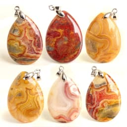 High Quality Pendentif Real Natural Crazy Lace Agate Stone Pendant Chains Necklace For Women's & Men's Jewelry Making BK996H