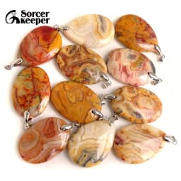 High Quality Pendentif Real Natural Crazy Lace Agate Stone Pendant Chains Necklace For Women's & Men's Jewelry Making BK996H