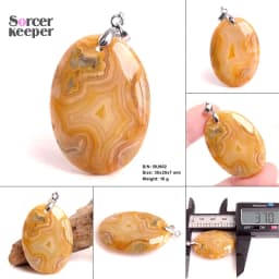 High Quality Pendentif Real Natural Crazy Lace Agate Stone Pendant Chains Necklace For Women's & Men's Jewelry Making BK996H