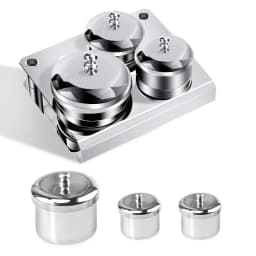 3Pcs Stainless Steel Nail Art Tray, Liquid Container Set with Cups and Lids, Manicure Sterilizer Tools