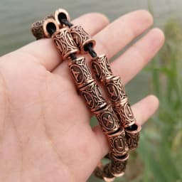 24pcs/Set Vintage Futhark Runes Viking Beads Spacer Large Hole Beard Hair Bead for Charm Bracelet DIY Handmade Jewelry Making