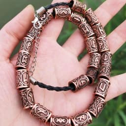 24pcs/Set Vintage Futhark Runes Viking Beads Spacer Large Hole Beard Hair Bead for Charm Bracelet DIY Handmade Jewelry Making