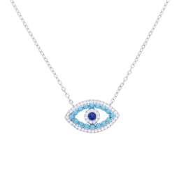 2023 New Arrived Fashion Women Lady Jewelry Gold Color White Blue Turquoises Stone Nice Turkish Evil Eye Necklace