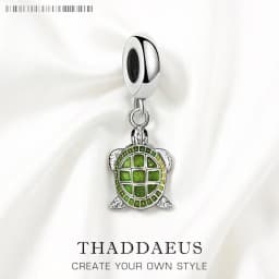 Green Turtle Charm Pendants For Women Men Brand New 925 Sterling Silver Cute Ocean Jewelry