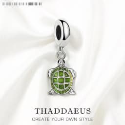 Green Turtle Charm Pendants For Women Men Brand New 925 Sterling Silver Cute Ocean Jewelry
