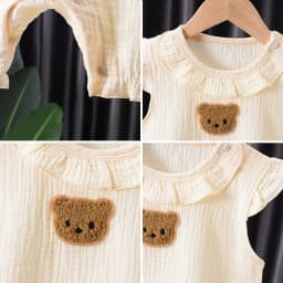 Muslin Summer Baby Romper Hat Set 2Pcs Bear Cotton Newborn Jumpsuit for Boys Girls Clothes Toddler Onesie Infant Outfit Suit