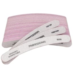50Pcs Professional Nail File Curved Banana Nail Buffer Polish Sandpaper 80/80 100/100 100/180 Buffing Unha Limas Para Manicure