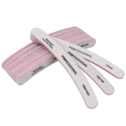 50Pcs Professional Nail File Curved Banana Nail Buffer Polish Sandpaper 80/80 100/100 100/180 Buffing Unha Limas Para Manicure