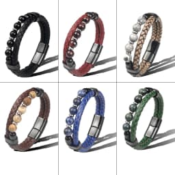 Jewelry 2025 Jewelry Chakra Men's Rosary Stainless Steel Chain Beads For Bracelets Genuine Leather Women Magnetic Natural Stone