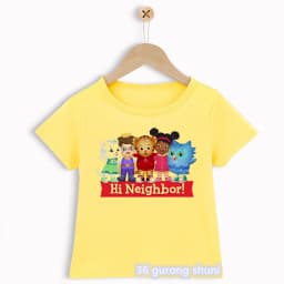 Novelty Design Boys T-Shirts Funny Daniel Tiger’S Neighborhood Cartoon Print Toddler Tshirts Summer Fashion Children’S T Shirts