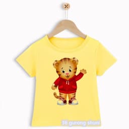 Novelty Design Boys T-Shirts Funny Daniel Tiger’S Neighborhood Cartoon Print Toddler Tshirts Summer Fashion Children’S T Shirts