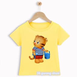 Novelty Design Boys T-Shirts Funny Daniel Tiger’S Neighborhood Cartoon Print Toddler Tshirts Summer Fashion Children’S T Shirts