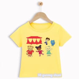 Novelty Design Boys T-Shirts Funny Daniel Tiger’S Neighborhood Cartoon Print Toddler Tshirts Summer Fashion Children’S T Shirts