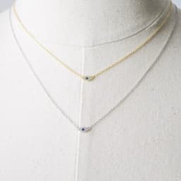 YooFaning 925 Sterling Silver Gold Chain Crystal Zirconia Evil Eye Necklace Diamond Anniversary Gift Wedding Girl Huggie Jewelry
