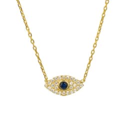 YooFaning 925 Sterling Silver Gold Chain Crystal Zirconia Evil Eye Necklace Diamond Anniversary Gift Wedding Girl Huggie Jewelry
