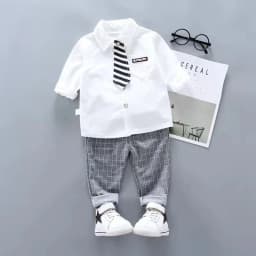 Children Kids Gentleman Clothing Suit Birthday Wedding Party Elegant Set Baby Boy Casual Wear Striped Shirt Vest Pants Costume