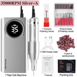 40000RPM Electric Sander Nail Drill Machince with Powerful Brushless Motor Rechargeable Electric Nail Polisher for Acrylic Nails