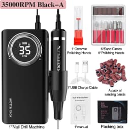 40000RPM Electric Sander Nail Drill Machince with Powerful Brushless Motor Rechargeable Electric Nail Polisher for Acrylic Nails