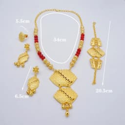 Dubai Gold Color Jewelry Sets For Women Nigerian Necklace Earrings Jewellery Set African Wedding Ethiopia Bridal Gifts