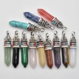 Wholesale 12pcs/lot fashion good quality natural stone mix pillar charms Pendants for jewelry accessories marking free shipping