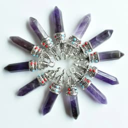 Wholesale 12pcs/lot fashion good quality natural stone mix pillar charms Pendants for jewelry accessories marking free shipping