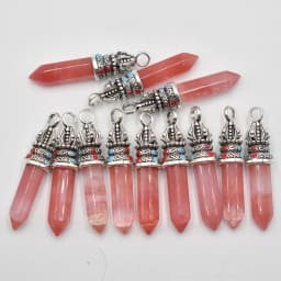 Wholesale 12pcs/lot fashion good quality natural stone mix pillar charms Pendants for jewelry accessories marking free shipping