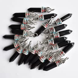 Wholesale 12pcs/lot fashion good quality natural stone mix pillar charms Pendants for jewelry accessories marking free shipping
