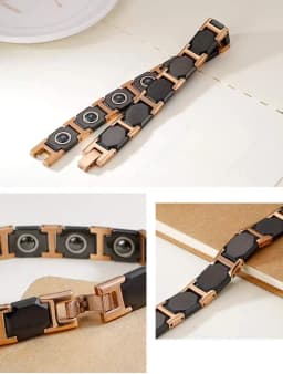 Aradoo Titanium Steel Ceramic Bracelet Magnetic Strap Buckle Power Wristband Jewelry Gifts