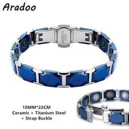 Aradoo Titanium Steel Ceramic Bracelet Magnetic Strap Buckle Power Wristband Jewelry Gifts