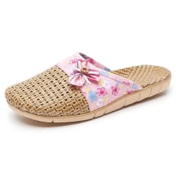 Mntrerm Subgrass Indoor Summer Indoor Slippers Wooden Floor Silent Non-Slip Home Women Rattan Grass Cool Indoor Linen Slippers