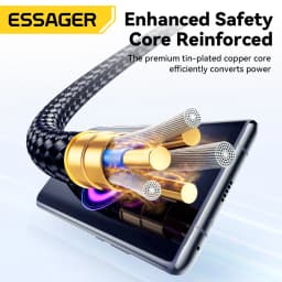 Essager 100W USB A to Type C Fast Charge Cable Type C Data Cord for Xiaomi Samsung Huawei Realme With Led Digital Display Cable