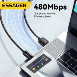 Essager 100W USB A to Type C Fast Charge Cable Type C Data Cord for Xiaomi Samsung Huawei Realme With Led Digital Display Cable