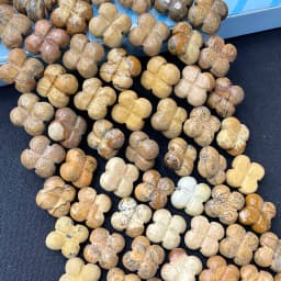14MM Natural Stone Flower Tiger Eye Quartz Agates Spacer Loose Beads For Jewelry Making DIY Bracelet Necklace Accessories