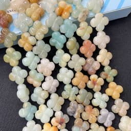14MM Natural Stone Flower Tiger Eye Quartz Agates Spacer Loose Beads For Jewelry Making DIY Bracelet Necklace Accessories