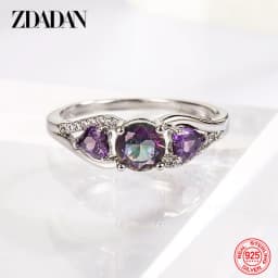 ZDADAN 925 Sterling Silver Heart Zircon Ring For Women Fashion Jewelry Accessories Gift