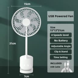KASYDoFF USB Stroller Fans Power Bank Fan Clip Fan Portable with 4 Gears Quiet Clip on Mini Table Fan 720° Rotatable Battery Fan