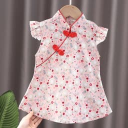 Kid Girl Dress Cheongsam Chinese Style Fashion Birthday Party Wear Teen Sisters Children Clothing Baby Girl Princess Dress A541