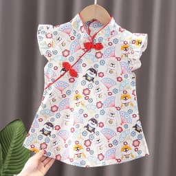 Kid Girl Dress Cheongsam Chinese Style Fashion Birthday Party Wear Teen Sisters Children Clothing Baby Girl Princess Dress A541
