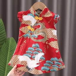 Kid Girl Dress Cheongsam Chinese Style Fashion Birthday Party Wear Teen Sisters Children Clothing Baby Girl Princess Dress A541