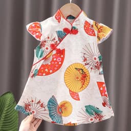 Kid Girl Dress Cheongsam Chinese Style Fashion Birthday Party Wear Teen Sisters Children Clothing Baby Girl Princess Dress A541
