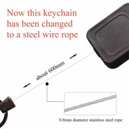 Stainless Steel Rope Back Clip Key Chain Anti-theft Keychain Easy To Pull Telescopic Buckle Key Ring High Rebound Keyring H73