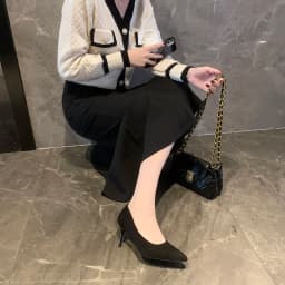 Women New Mid Heeled Sandals Black 6-8-10cm Pointed Thin Heeled Baotou Banquet High Heeled Shoes Womens Shoes Tacones Mujer