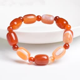 Natural Stone Beads Green Agates Charm Bracelets For Women Fashion Drum Barrel Shape Carnelian Bangles Female Summer Wristband