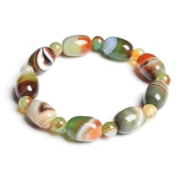 Natural Stone Beads Green Agates Charm Bracelets For Women Fashion Drum Barrel Shape Carnelian Bangles Female Summer Wristband