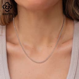 Rinntin Handmade 925 Sterling Silver Fashion 1.2mm Ball Bead Chain Necklace 40/45/50/55/60cm for Women Chain Jewelry Gift SC24