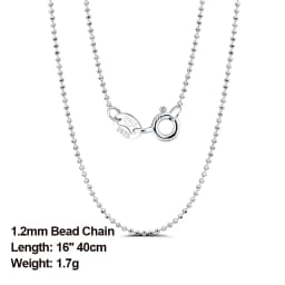 Rinntin Handmade 925 Sterling Silver Fashion 1.2mm Ball Bead Chain Necklace 40/45/50/55/60cm for Women Chain Jewelry Gift SC24