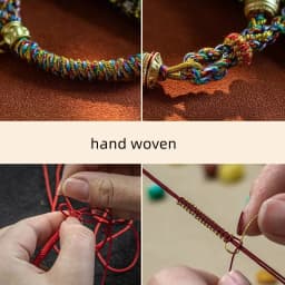 Hand Woven Size Adjust Tibetan Six Words Lucky Rope Bracelets Black Red God of Wealth Bracelet Bangles Gift For Friends Lovers