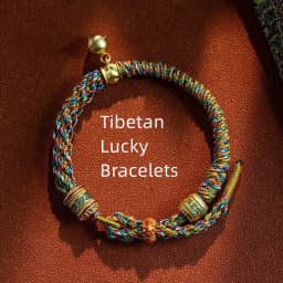Hand Woven Size Adjust Tibetan Six Words Lucky Rope Bracelets Black Red God of Wealth Bracelet Bangles Gift For Friends Lovers